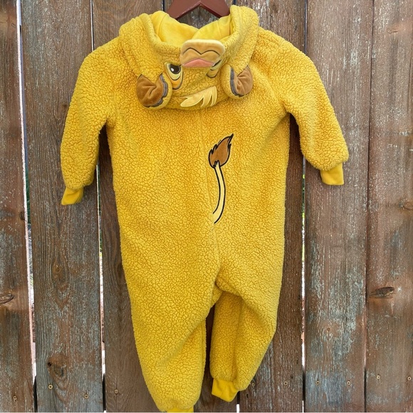 Disney Simba Yellow One Piece Costume Pajama Baby Kids Size 3 - Picture 8 of 15
